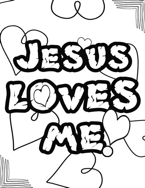 Printable Jesus Loves Me Coloring Page